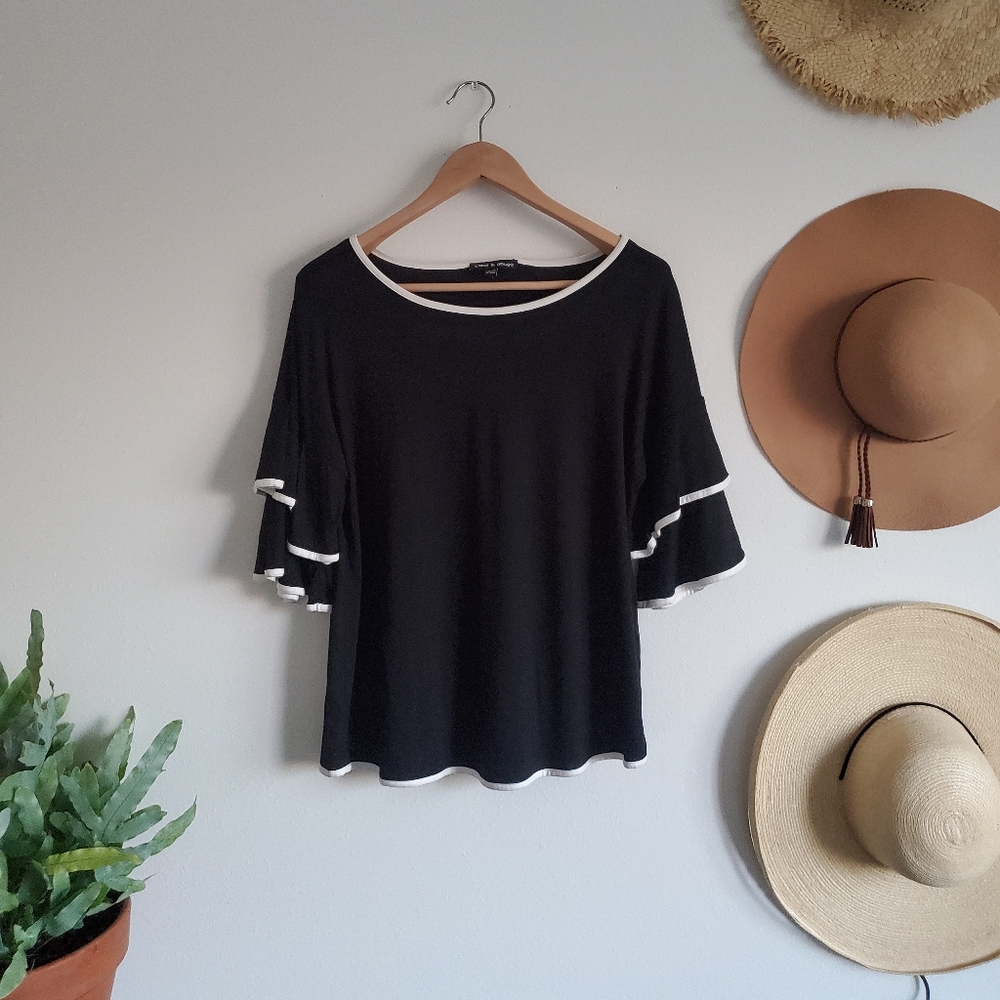 Black and White Blouse